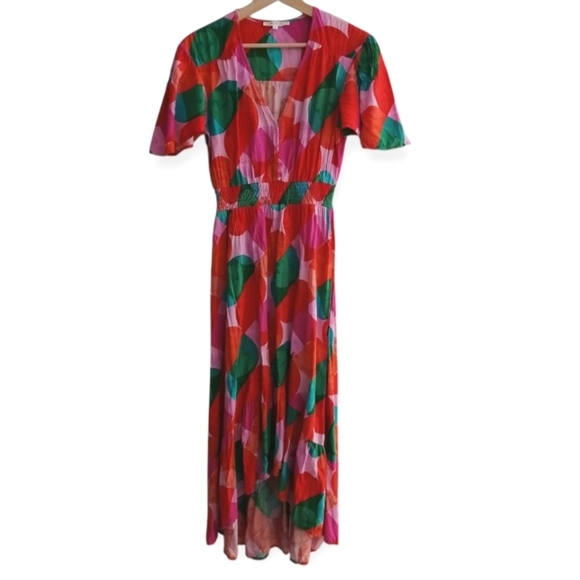 Anthropolgie Abel The Label Asymmetrical Geometic Colourful Midi Dress Small - Picture 17 of 17